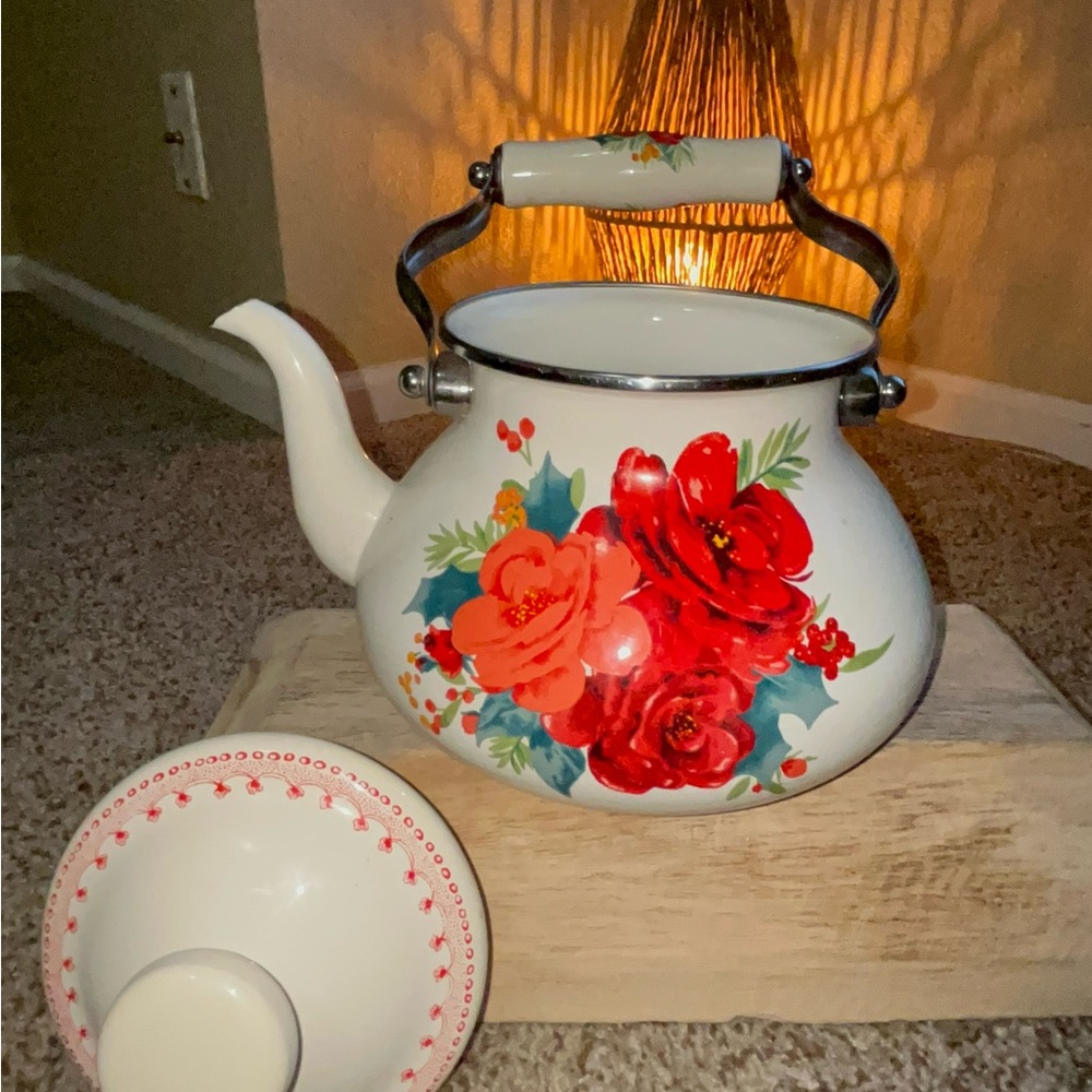 Floral Enamel The Pioneer Woman Teapot with Lid - Picture 4 of 4
